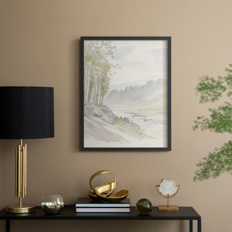 Abstract CCXIV Framed Print - Ready To Hang, 29" H x 23" W, Black