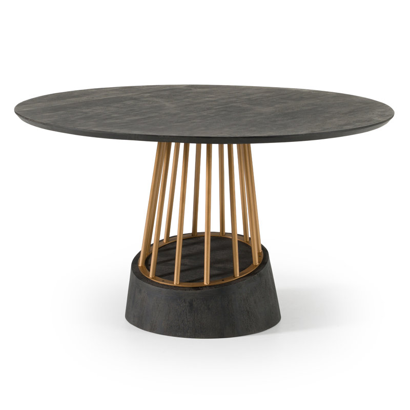 Table de salle à manger Cotopaxi - moderne gris anthracite + laiton