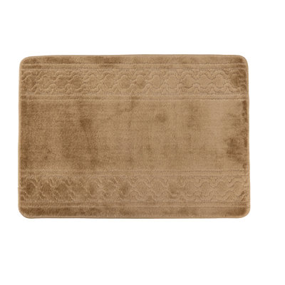 Priam Machine Washable Runner Rug Beige Color Trellis Border Slip Resistant Runner Carpet