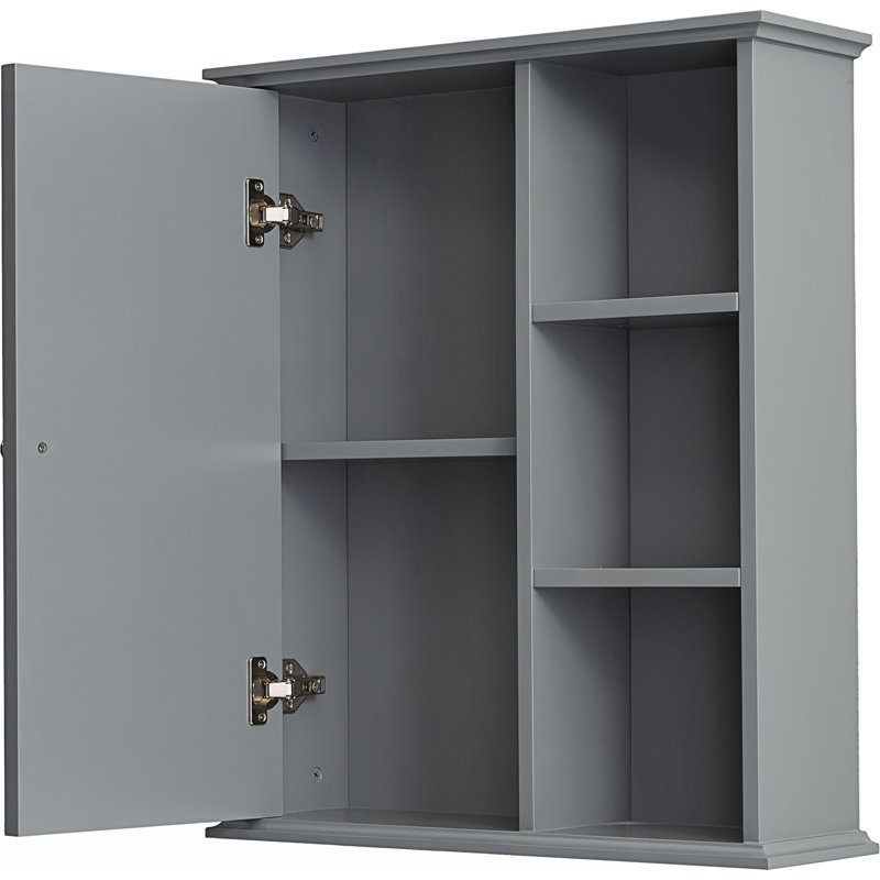 Armoire décorative, armoire murale de salle de bain, armoire 1 porte, Gris