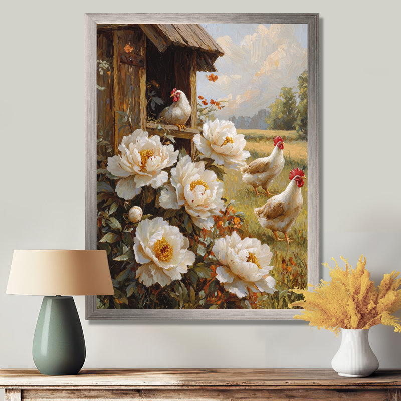 Edgin - Floral Wall Art Prints, Argent argent, H 20 po x l 12 po, Reproduction encadrée sans passe-partout