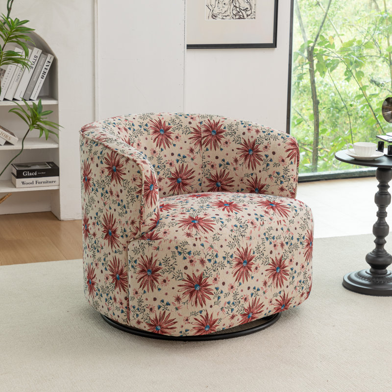 Fauteuil demi-tonneau pivotant rembourré Bryonie