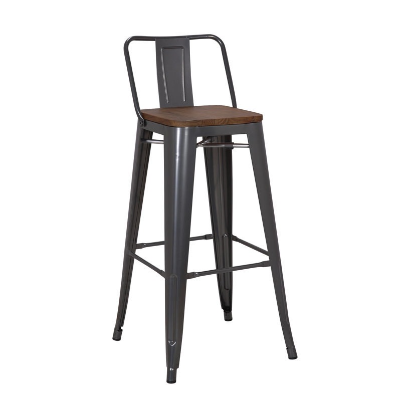 Julianne Counter Stool with Metal Frame, Grey