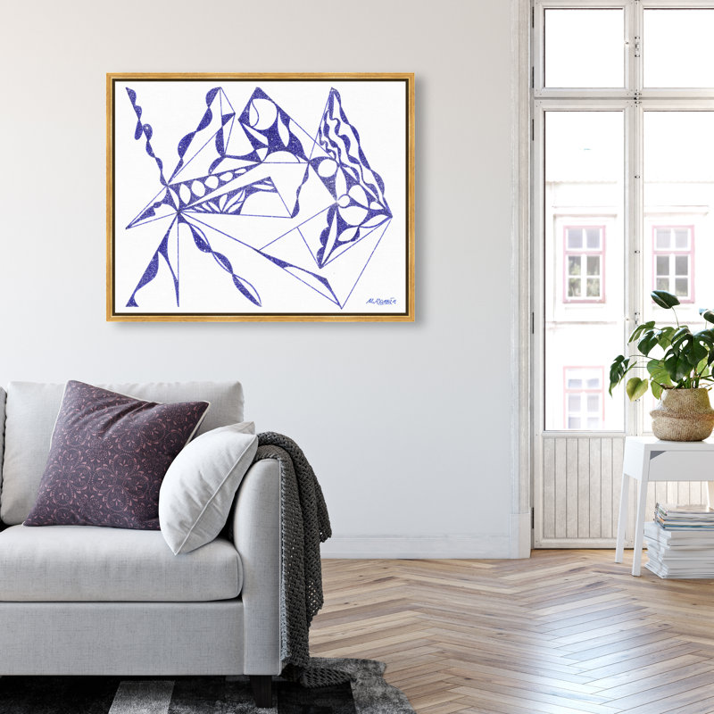 Manuel Roman - Blue Quartz Print by Oliver Gal, 25"H x 31"W, Gold Floater Frame