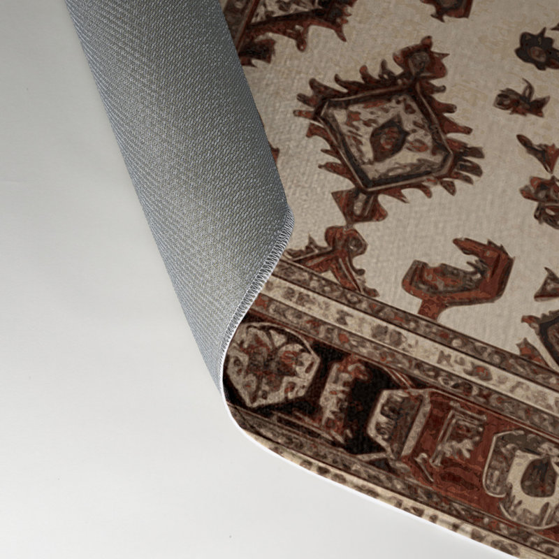Tapis d'intérieur et d'extérieur noir Persian, Rectangle 5 pi x 7 pi