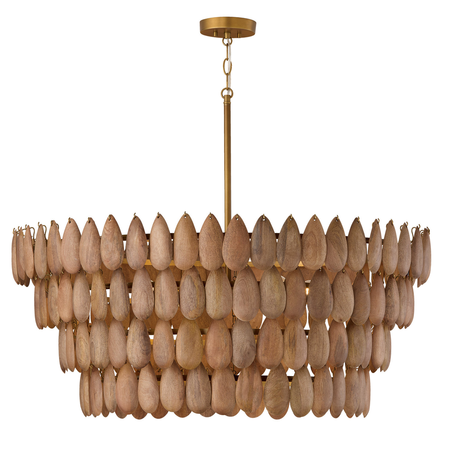 Capital Lighting Pendant in Hand-distressed Patinaed Brass and Handcrafted Mango Wood | Wayfair
