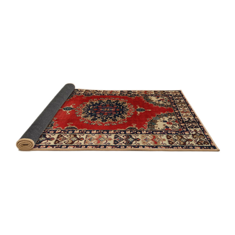 Tapis de style oriental rouge, Carré 7 pi