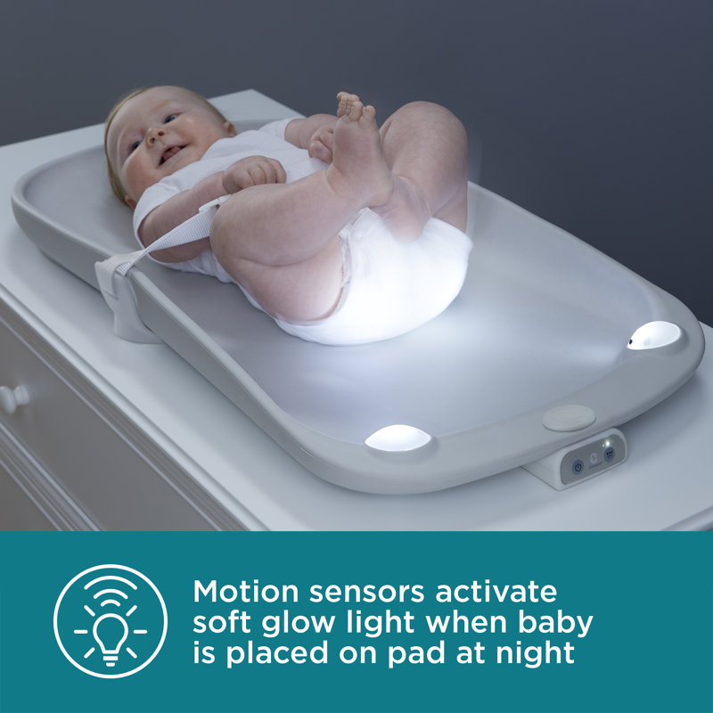 Gray Motion Sensing Light-Up Waterproof Changing Pad
