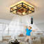 Ventilateur de plafond rustique et télécommande, cage industrielle carrée avec 6 vitesses et moteur à courant continu silencieux pour la cuisine, la salle à manger, le salon et la chambre à coucher