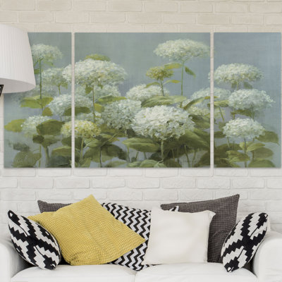" White Hydrangea Garden " Painting Print