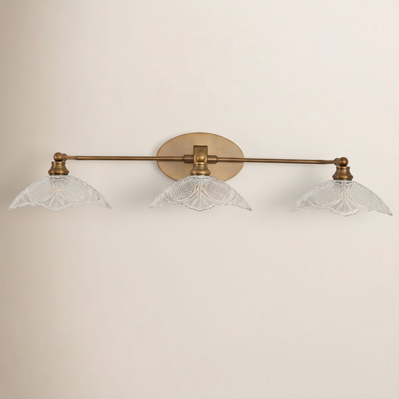 Brass-finish 3-light New Bathroom Vanity Light, 3 Lights