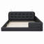Lit plateforme tapissier avec 2 lampes de lecture-389517075