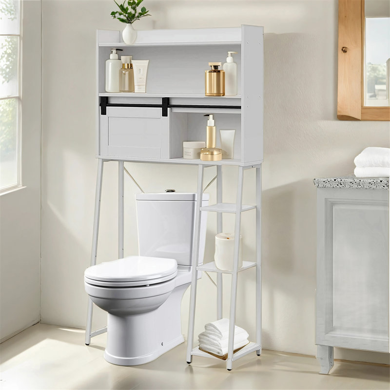 Armoire de rangement au-dessus de la toilette avec porte coulissante pour salle de bain