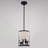 Jorene Bronze Rustic Mini Pendant Ceiling Light White Linen Shade Deer And Tree