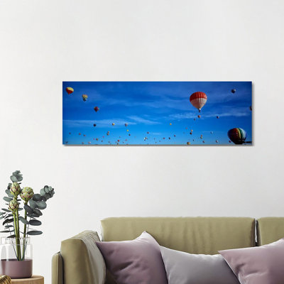 Low Angle View of Hot Air Balloons, Albuquerque, New Mexico, USA 1 Piece Wrapped Canvas Panoramic Wall Art