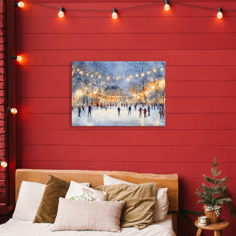 Toile de patin à glace sous les lumières, design par Creative Studio, H 16 po x l 24 po