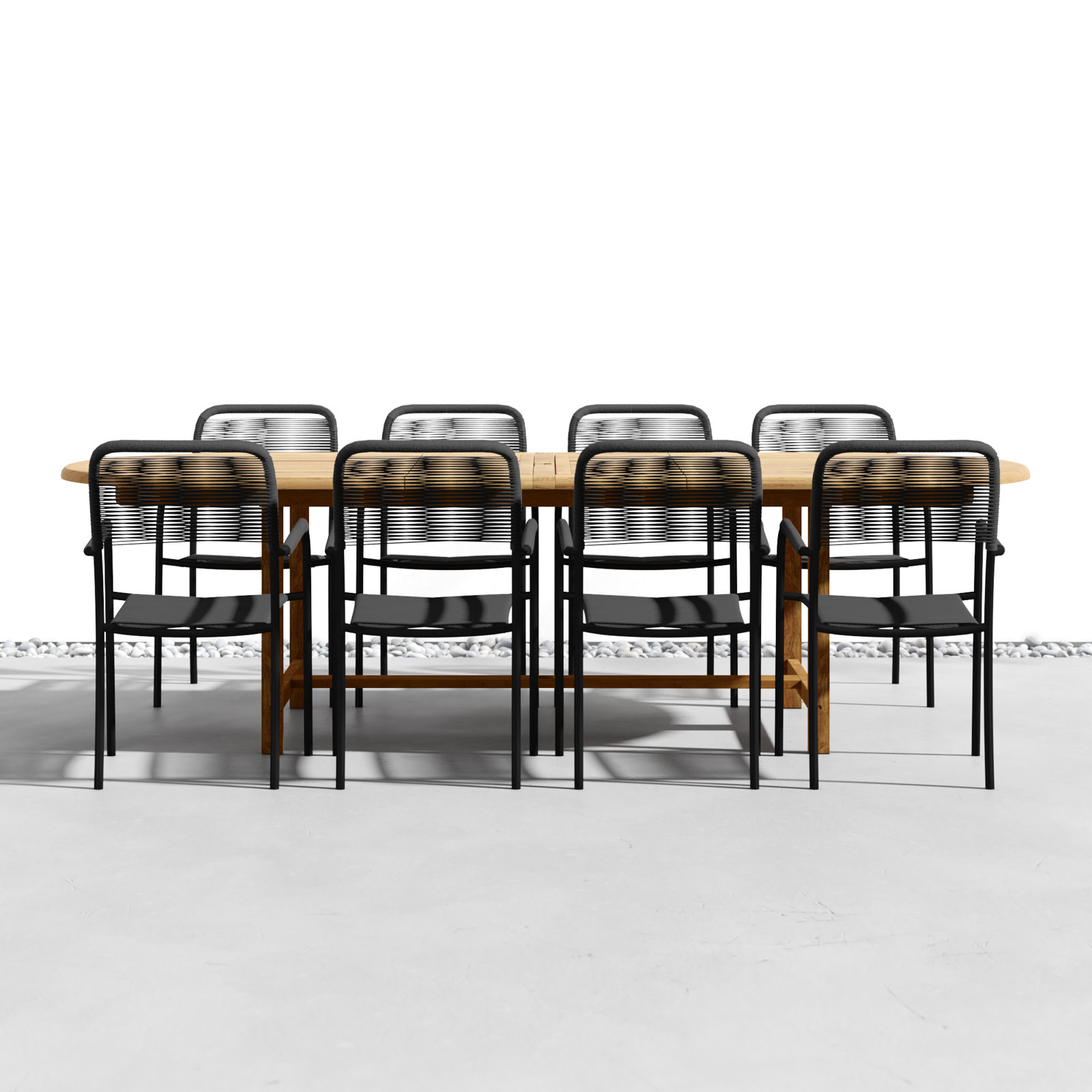 Anautica Oval 8 - Person Outdoor Dining Set