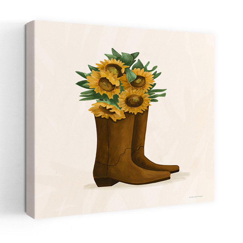 Art contemporain de tournesol, H 18 po x l 18 po