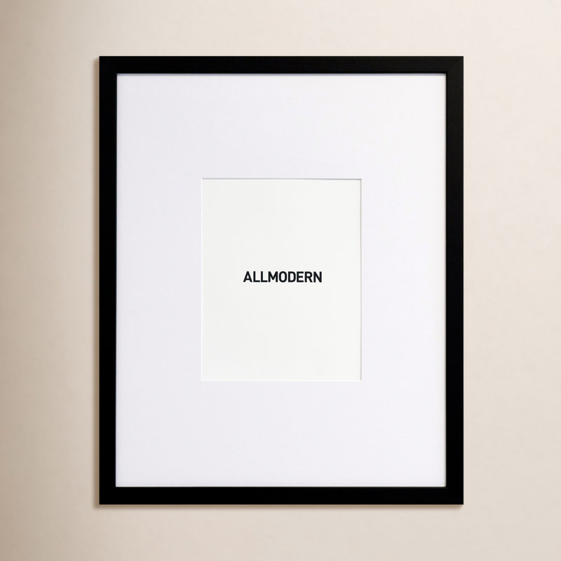 Capullo Wood Matte Picture Frame with Mat, 18" x 24", Black, 24" x 30"