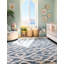 Tapis bleu à motif géométrique Mitzy-1556811192
