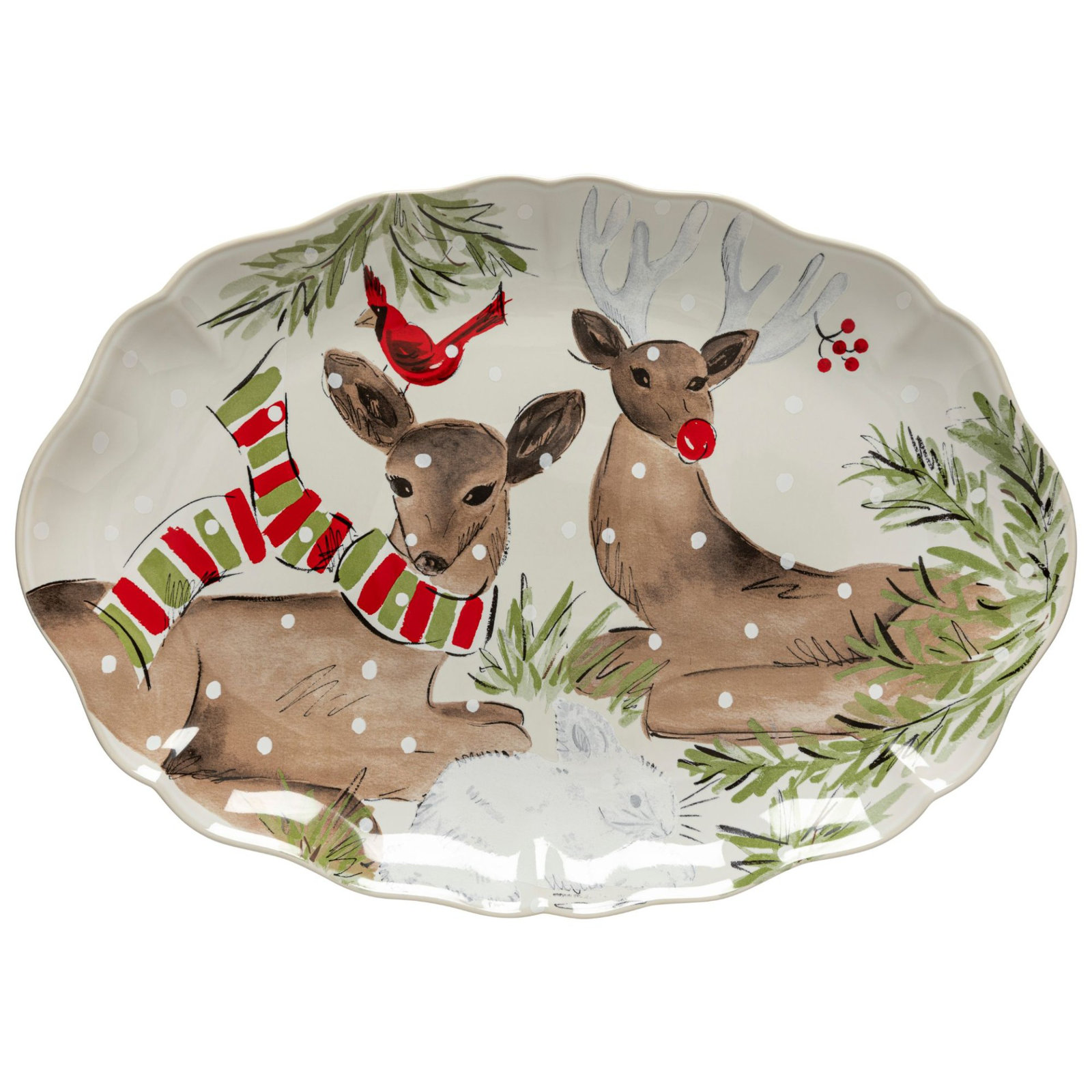 Deer Friends Oval Platter