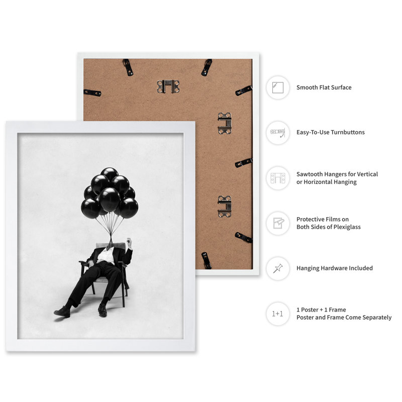Ballon Gentleman, Poster, 18"H x 24"W, White Framed