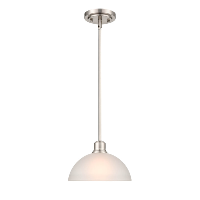 Elegant Amberle Brushed Nickel 9.5'' Bowl Pendant Light