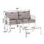 Ensemble de conversation pour patio 3 pièces, ensemble de mobilier modulaire d'extérieur pour le patio avec table basse carrée, siège épais à coussin épais pour porche et balcon-85609083