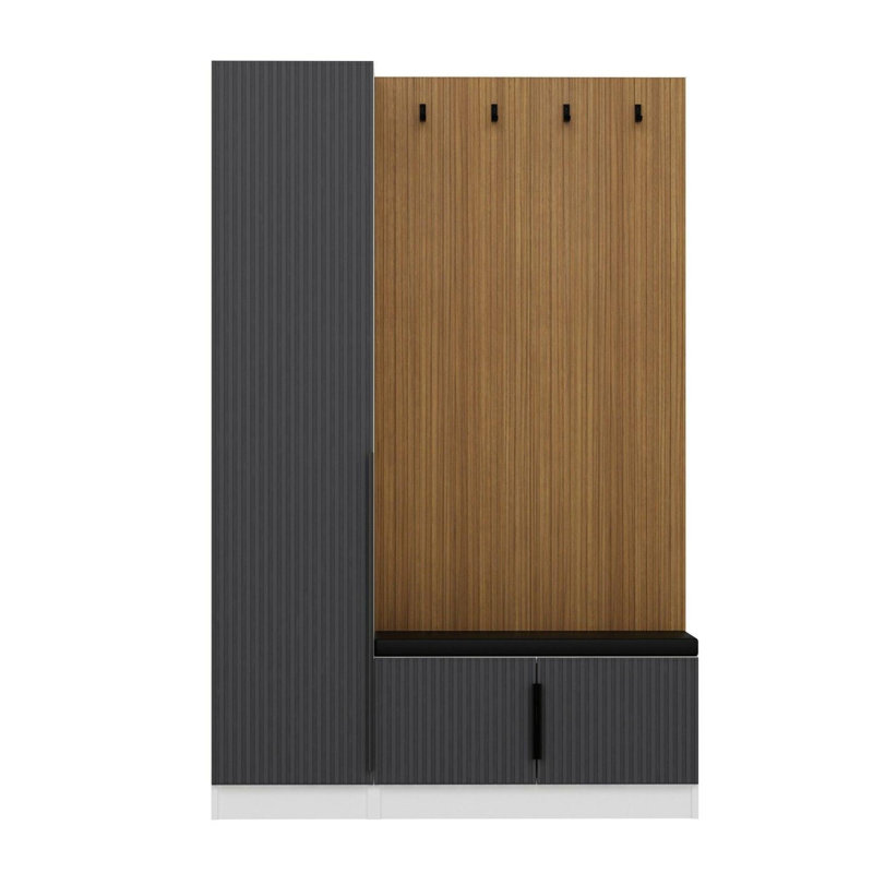 Modern Hall Stand, Anthracite Gray, 53.1 x 82.7 x 13.8 inches | 100% Melamine Coated Particle Board, Thickness: 0.7 inches | Stylish & Functional Storage Solution for Entryways, Durable & Contemporary Design