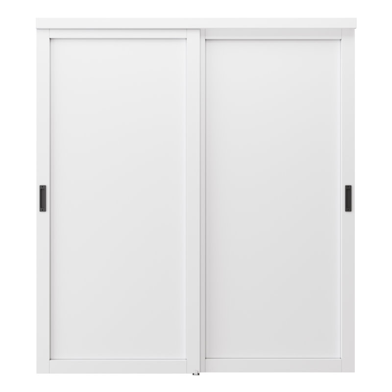 Porte de placard coulissante de 80 pouces - 1 panneau pour la quincaillerie de porte de placard incluant les poignées noires