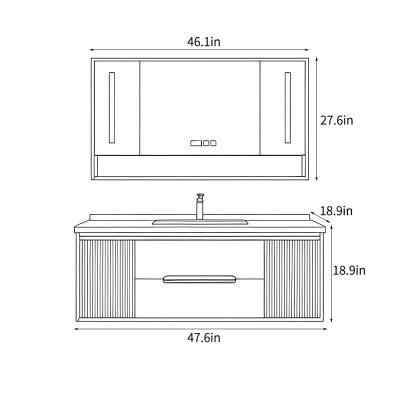 Armoire de salle de bain simple de style français moderne