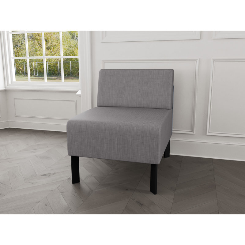 Chaise d'invité sans accoudoirs Luxe Lounge, Acier noir, Plot Line acier