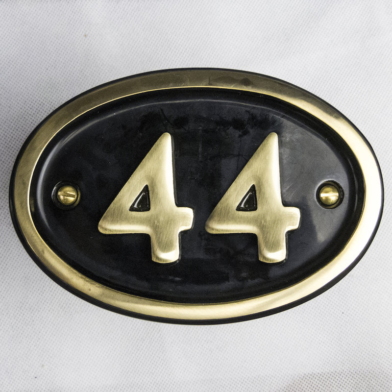 Tyrinia 10cm H Reflective Aluminum House Number, 44
