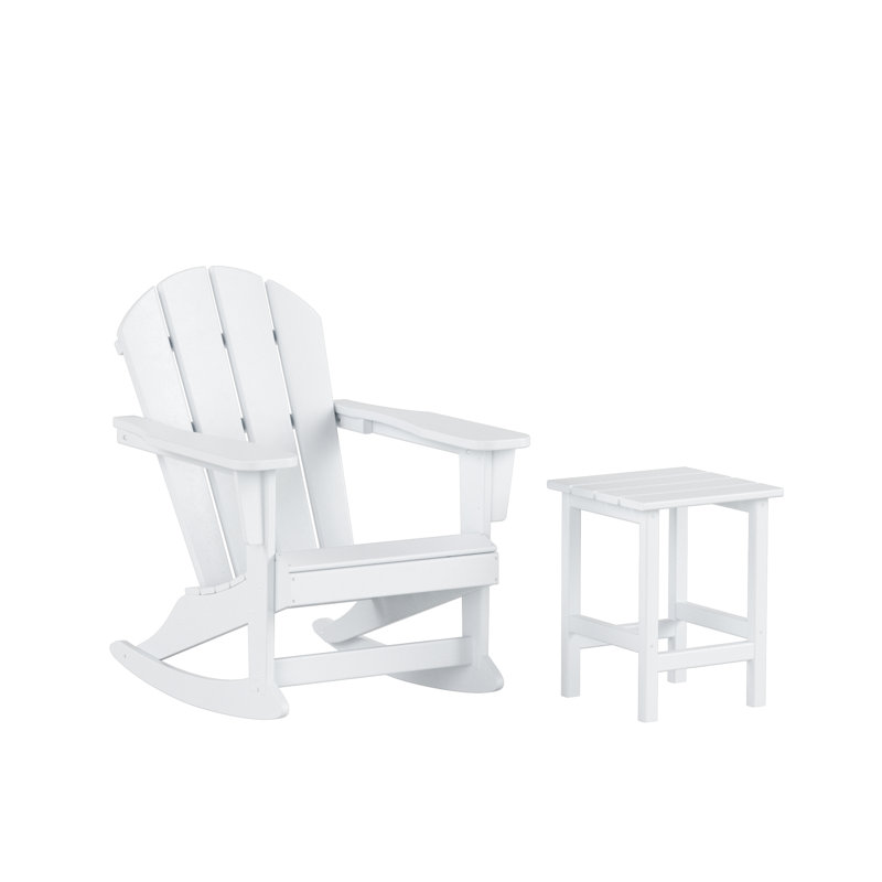 Laguna Outdoor Adirondack Chair With Table, White
