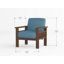 Fauteuil d'appoint moderne de style Mid-Century 29,5 po Bertolt avec revêtement en tissu texturé, structure en bois d'hévéa massif, ressorts en mousse sur les ressorts ensachés-90872348