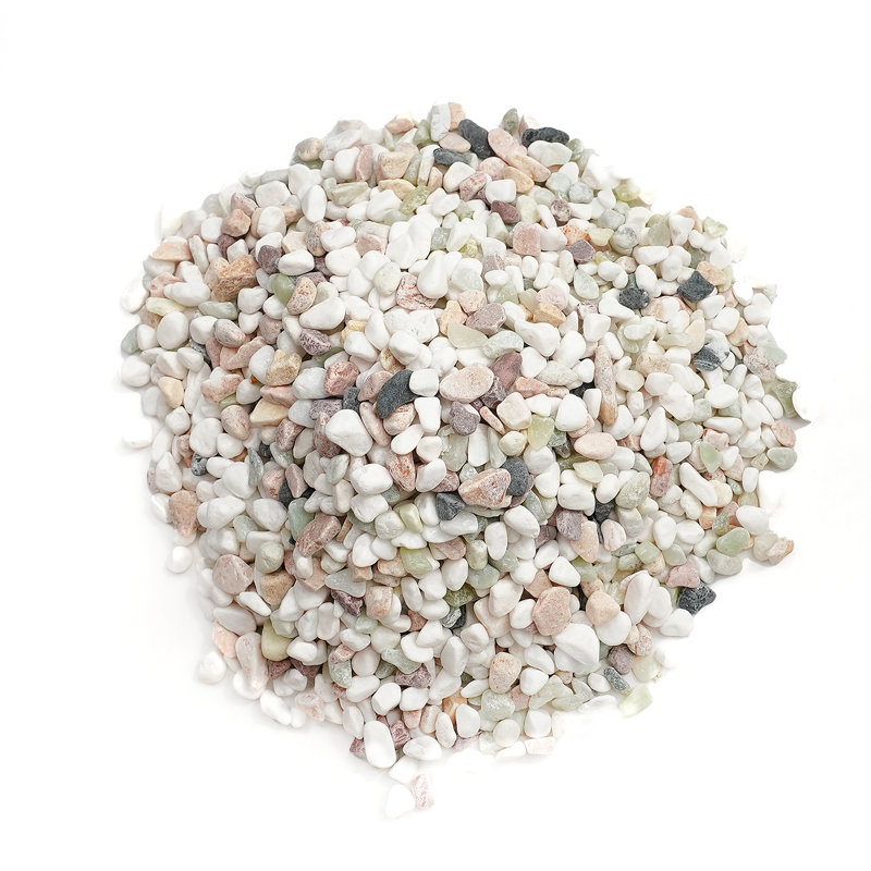 2 LBS de couleur mélangée River Rock - Petit gravier pour aménagement paysager, jardin et aquarium, Couleurs mixtes