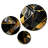 Marble Granite Agate With Touches Of Gold XVI - Abstract Geometric Metal Print