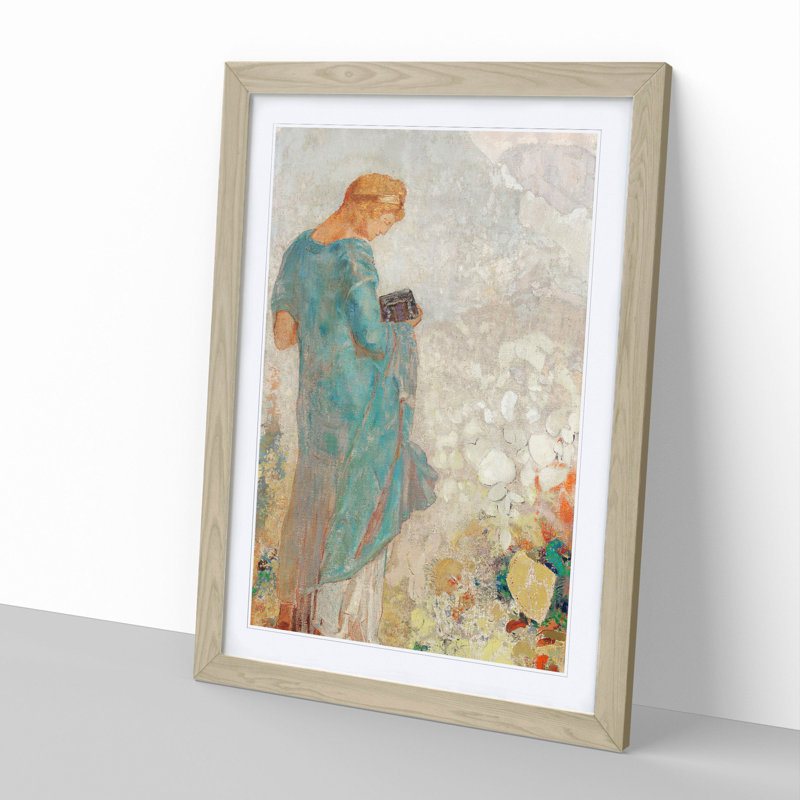 Pandora Vol.2 by Odilon Redon - Framed Print, 36cm H x 27cm W x 2cm D, Oak Framed