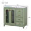 Meuble-lavabo 36 po avec lavabo en céramique, tablettes réglables - Armoire élégante pour salle de bain 36 po, 2 portes à fermeture douce, poignées luxueuses et design élégant