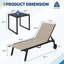 Ensemble de 3 chaises longues réglables au bord de la piscine, chaises longues d'extérieur avec roulettes, chaises longues de patio avec table d'appoint-843708065