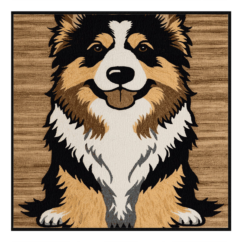 Washable Pyrenean Shepherd Dogs Area Rug, Square 3'