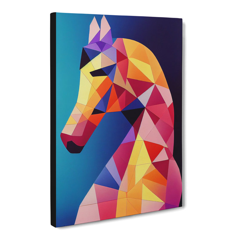 Lenhartsville Horse Geometric - Wrapped Canvas Print, 50cm H x 35cm W x 3cm D