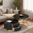 Modern 2 Pieces Round Nesting Coffee Table With Drawers