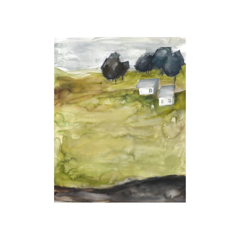 Green Land II Print by Elena Carlie, 30" H x 24" W x 1.5" D, Plexi