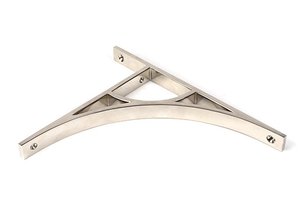 Tyne Shelf Bracket, 26cm H x 7.9cm W x 2cm D, Polished Nickel