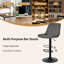 Apoch Waffle Velvet Height Adjustable Bar Stool 360 Swivel with Footrest Counter Stool-1995722935