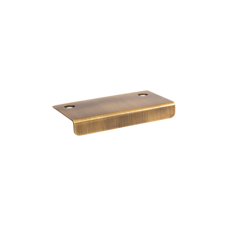 Antique Brass "Forme" 1 inch Edge Drawer Pulls, 4" Overall Length