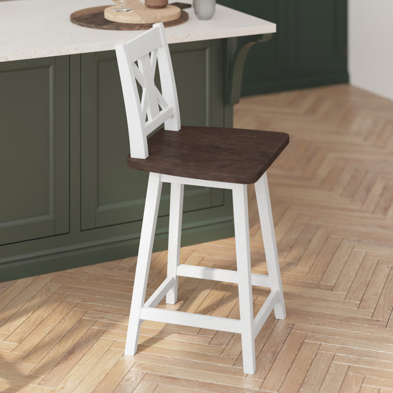 Tabouret de bar pivotant en bois massif de qualité commerciale, Petit tabouret (siège d'une hauteur de 23,75 po)