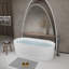 Baignoire autoportante autoportante linéaire en acrylique 59 po 59 po, acrylique blanc brillant, bonde chromée Pop-Up, certifiée Cupc