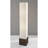 Aobha 50" Brown Rattan Lantern Floor Lamp with Long White Rectangular Shade